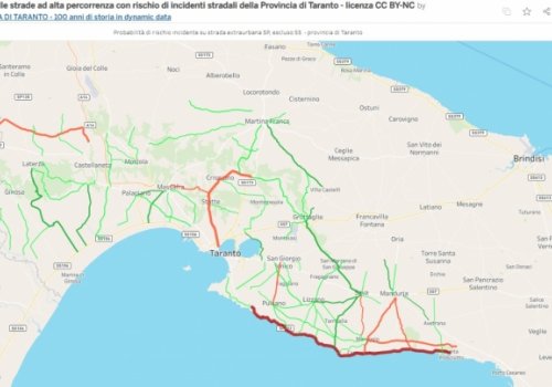 Mappa interattiva dei maggiori flussi di traffico con il rischio di incidenti stradali, uno strumento…