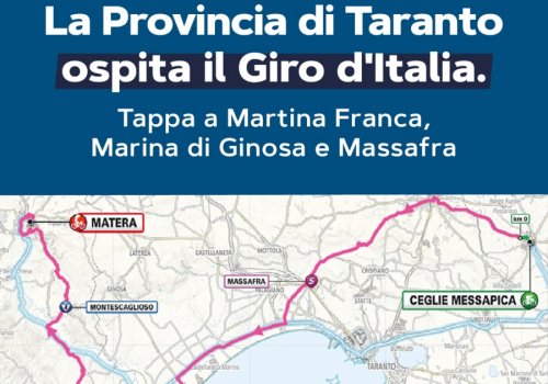 Il Giro d’Italia passa anche dalla Provincia di Taranto