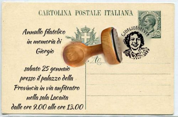 Annullo filatelico in Provincia in memoria di Giorgio Di Ponzio