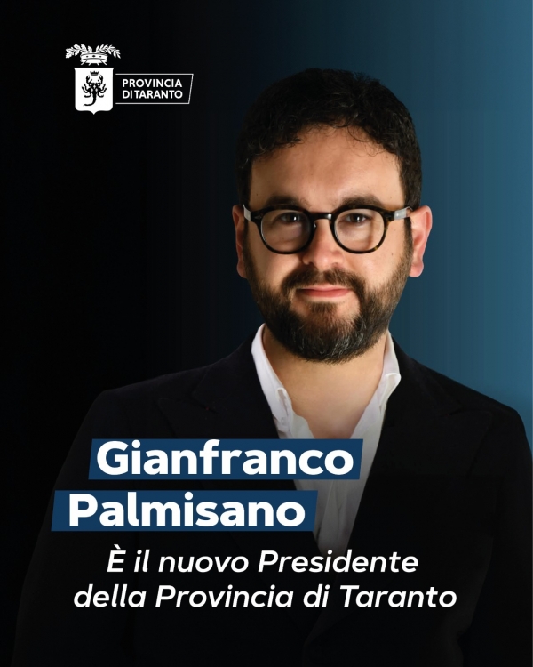 Eletto il nuovo Presidente della Provincia di Taranto: è Gianfranco Palmisano