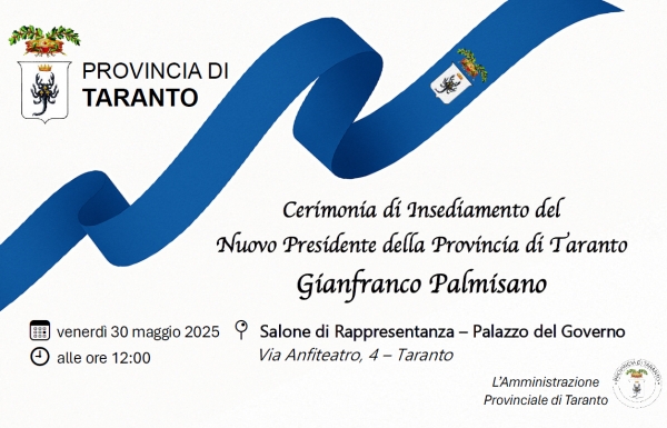 Cerimonia di Insediamento del nuovo Presidente della Provincia di Taranto
